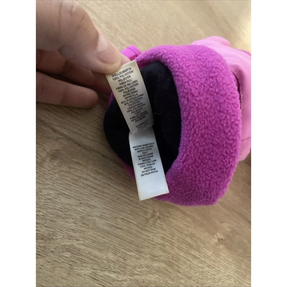 Athletech Girls Snow Gloves Medium M Pink Insulated Ski Gloves Fleece Lined